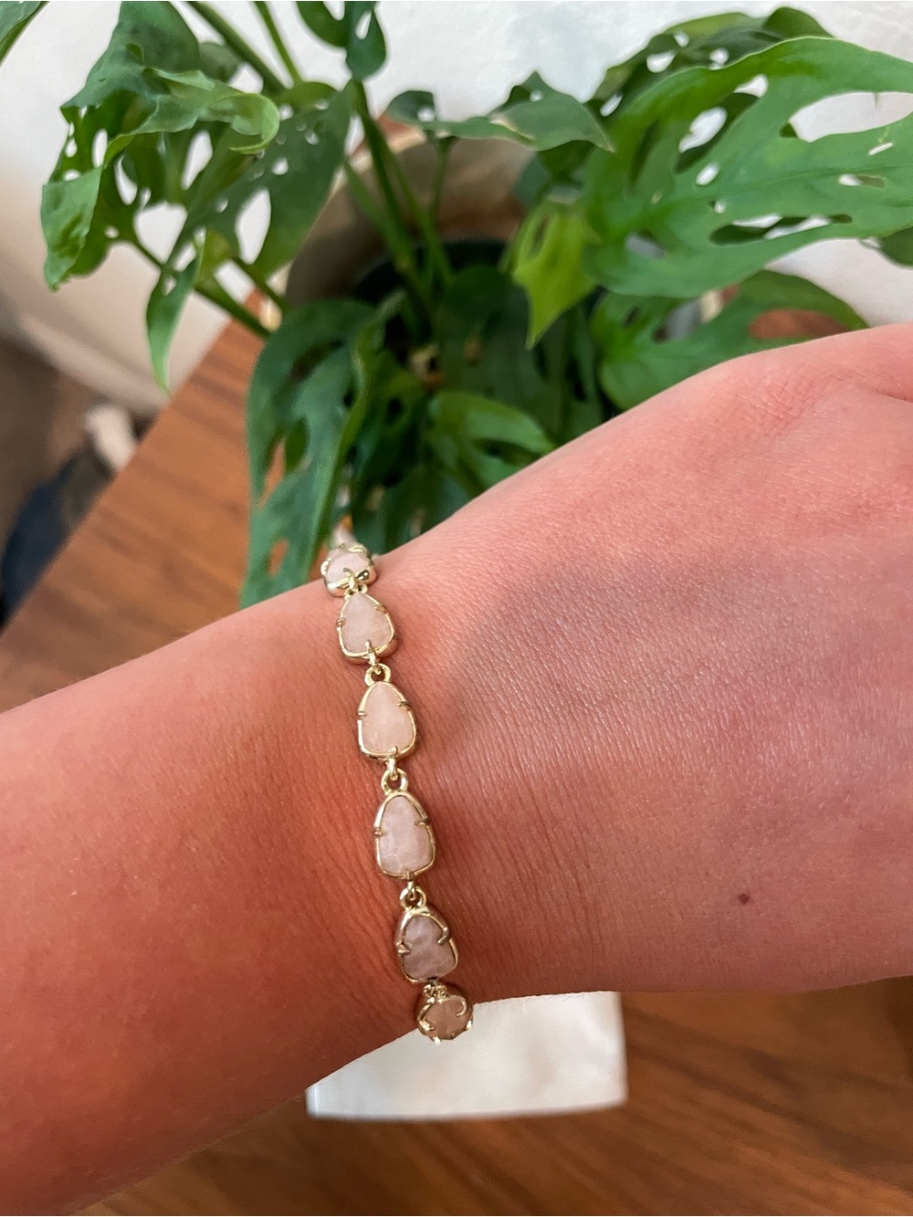 Kendra Scott Rose Quartz and Gold Susanna Bracelet